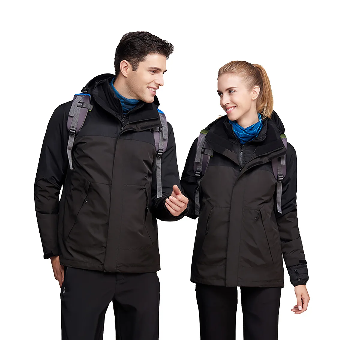 

Outdoor Three-in-One Raincoat Jacket Winter Two-Piece Set down Feather Warm Deconstructable Liner