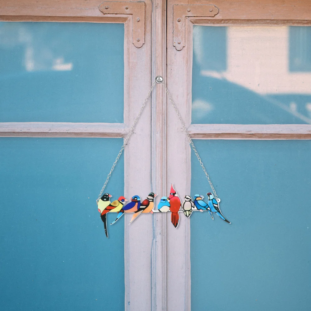 

Hanging Stained Bird Pendant Window Hanging Ornament Home Garden Decoration