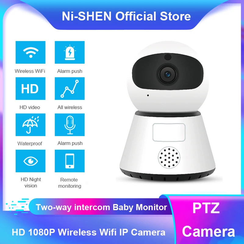 1080P PoE IP PTZ Беспроводной мини Камера Wi Fi Movetion обнаружения инфракрасная домашняя