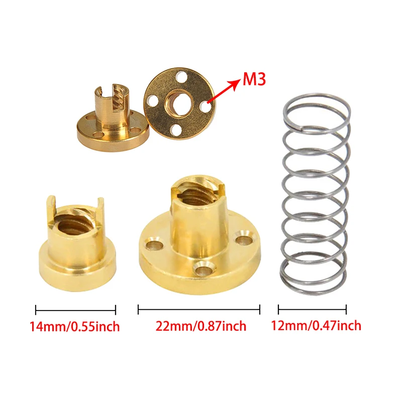 3D-принтер T8 латунный с защитой от люфтов подпружиненный грифель 2 мм/8 мм для