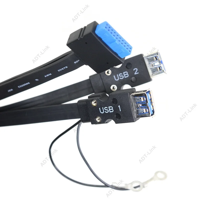 Соединитель USB 3 0 Панельное крепление с двумя портами гнездовой винтовой