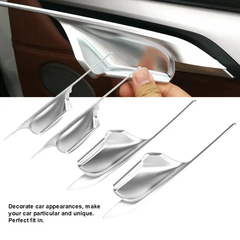 Наклейки из углеродного волокна/серебристого хром цвета для внутренней двери