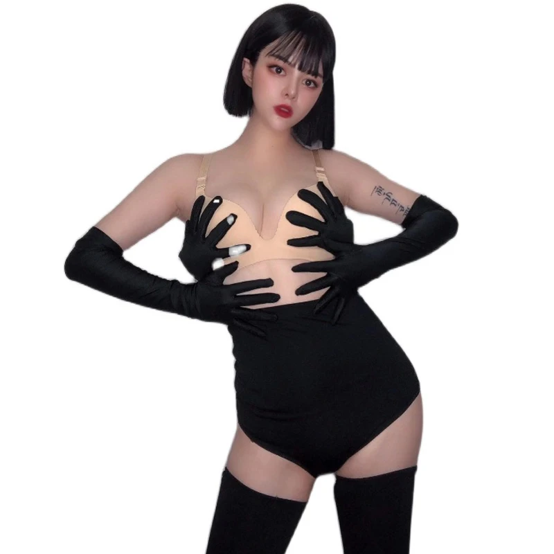 Сексуальное черное бикини с завышенной талией шорты женский ночной клуб DJ DS Gogo