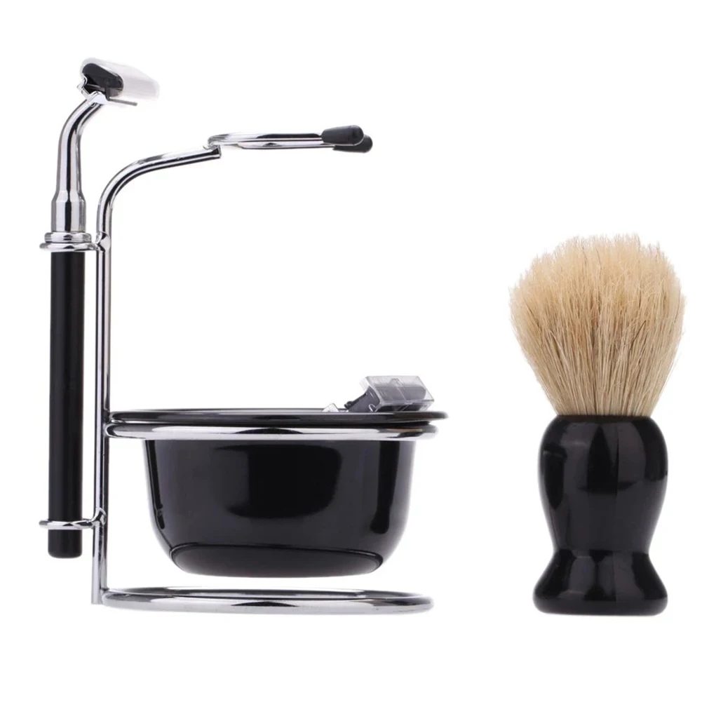 Держатель для щеток мужчин бритва портативный набор бритья чистящее мыло чаша