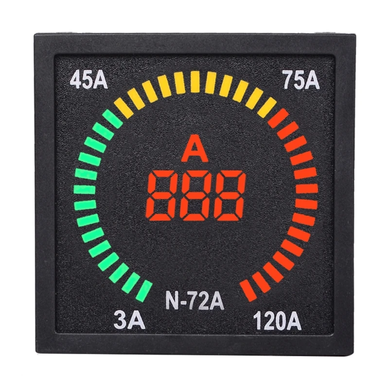 

3-120A Ampere Meter Current Indicator Tester with Current Transforme Panel LED Display Digital Ammeter 68mm Hole Size