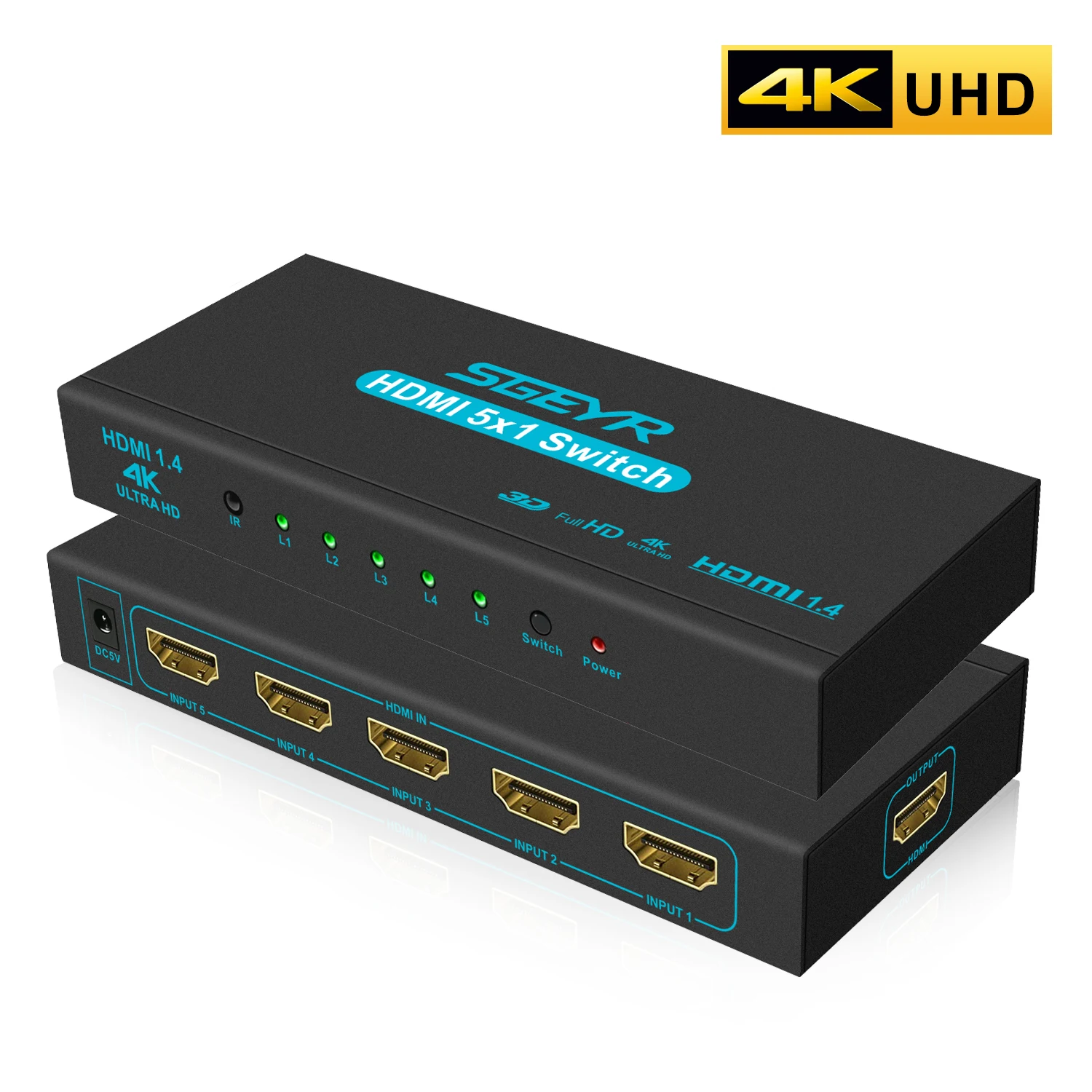 SGEYR HDMI сплиттер переключатель 5 вход 1 выход HDMI адаптер коммутатор 5X1 4K HDMI переключатель для xbox 360 PS4/3 Smart Android HDTV
