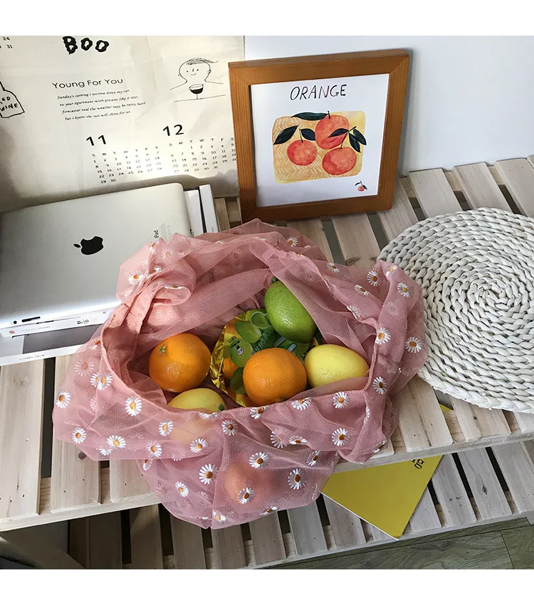 2020 весенне-летняя сетчатая вышивка маленькая Маргаритка милая свежая сказочная