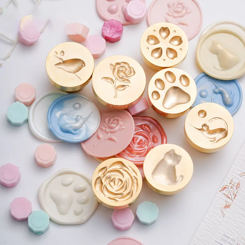 

April Cherry Blossom Wax Stamp Embossed Lacquer Seal Seal Wax Decoration Wedding Seal Invitation letter Hand Account DIY