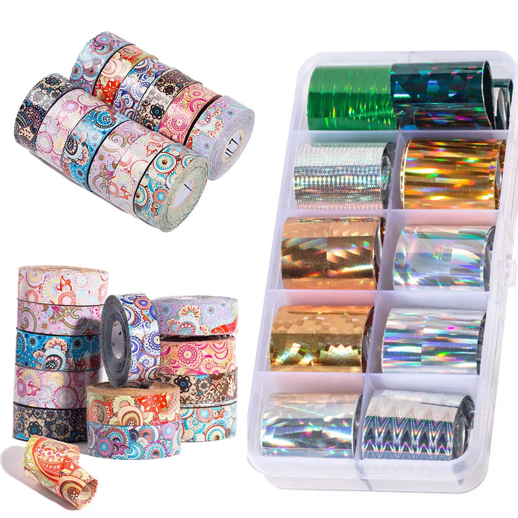 10 дизайн/набор 2*100 см голографическое искусство ногтей Переводные Фольга