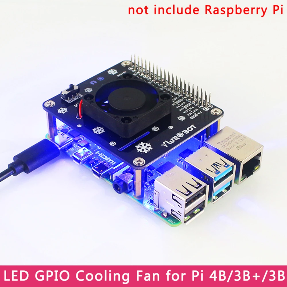 

For Raspberry Pi 4 Cooling Fan GPIO Expansion Board with Cool LED Light GPIO Extenison Module for Raspberry Pi 4B/3B+/3B/3A+