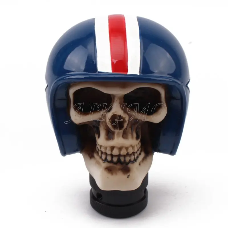 

1 комплект, красный/синий шлем с черепом, шариковый стиль, автомобильная ручка переключения передач, ручка переключения передач, ручная ручка рычага переключения передач, чехлы ручного тормоза