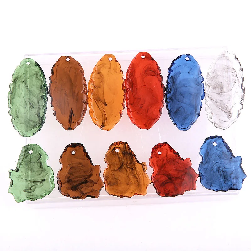 

Vintage Transparent Colorful Irregular Resin Pendant DIY Handmade Jewelry Earrings Material Accessories Charms 27*55mm 30pcs