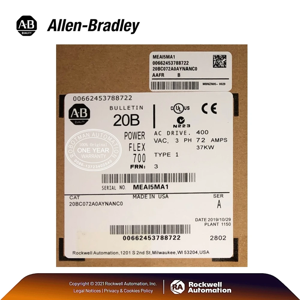 New in box allen-брэдли 20BC072A0AYNANC0 покроя из денима 700 серии привод переменного тока