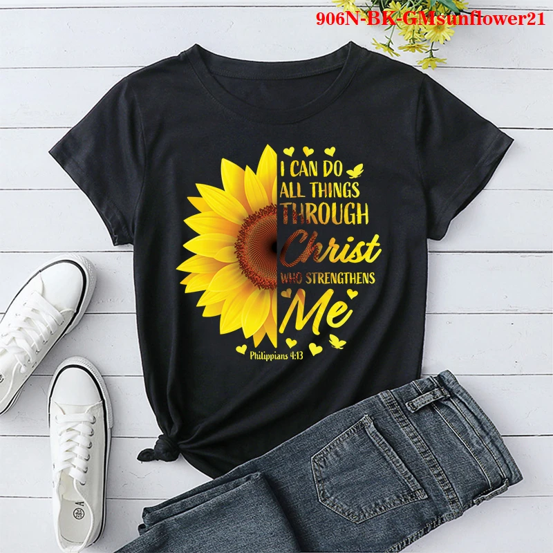 

Футболка женская с графическим принтом подсолнуха, топ с коротким рукавом, летняя одежда