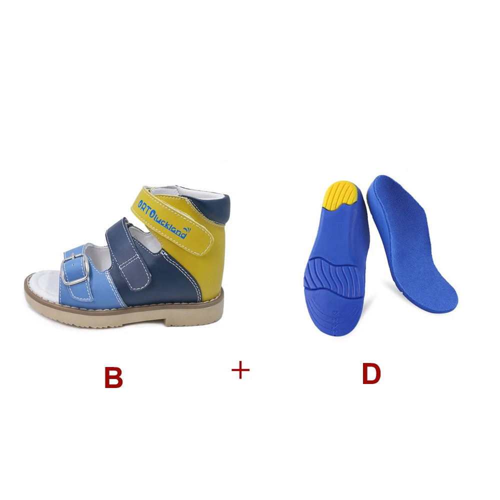

Kids Sneaker Shoes Boys Genuine Leather Orthopedic Sandals Breathable Toddler Flatfoot Tiptoe Footwear With Velvet Arch Insoles