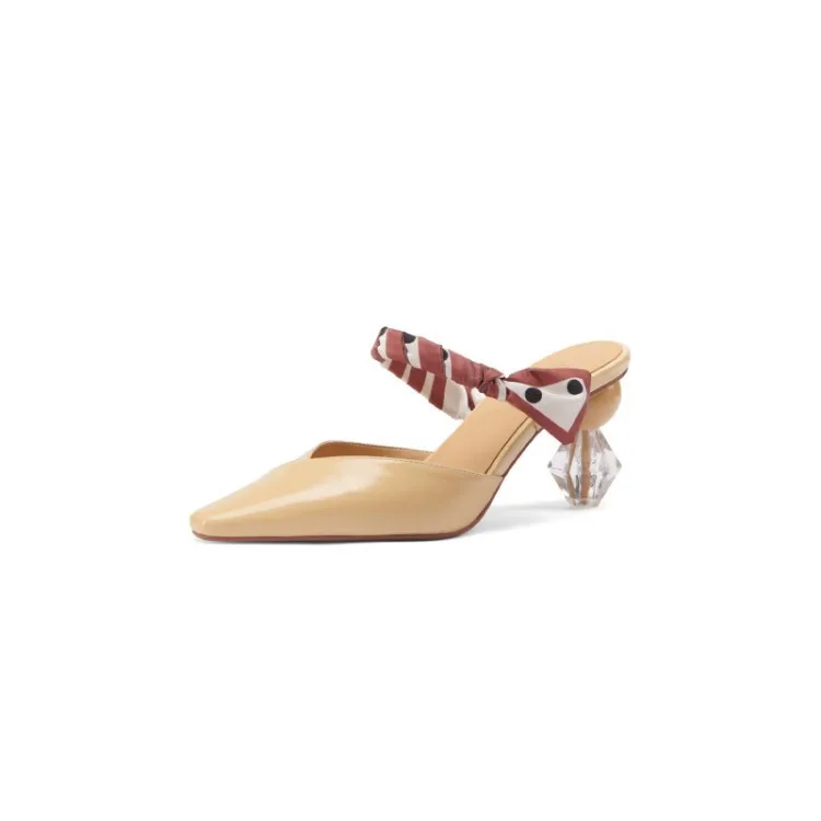 

2021 French high-heeled sandals summer new decorated profiled heel sandals