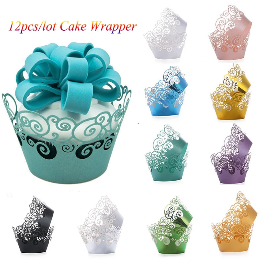 12 шт./лот кружевная обертка для капкейков с маленькой лозой подкладка выпечки