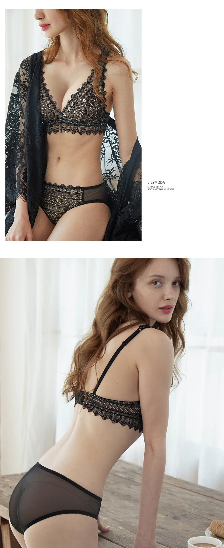 LILYMODA, женский удобный кружевной сексуальный бюстгальтер без косточек, наборы бюстгальтеров, полная чашка, нижнее белье, женское нижнее белье, Новое поступление, мода