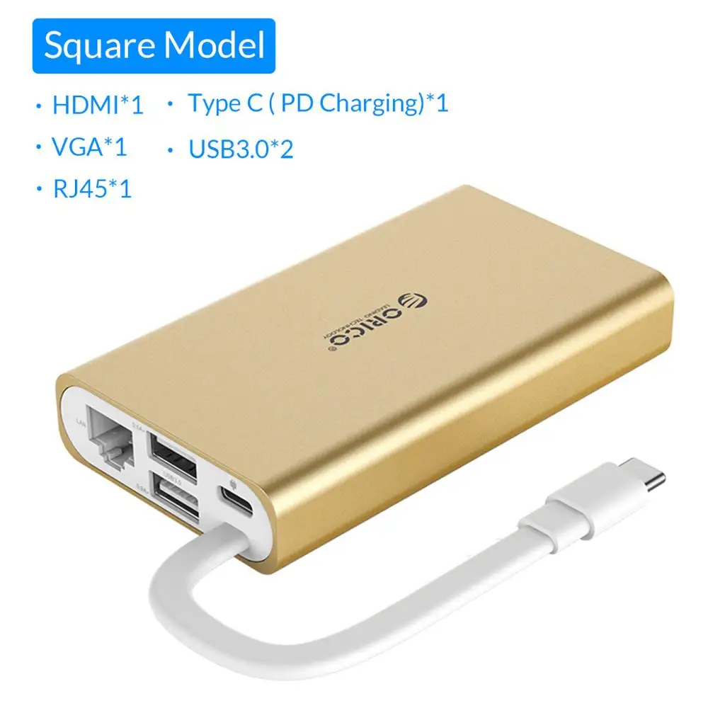 ORICO usb-хаб type C концентратор USB 3,0 type-C HDMI PD адаптер для док-станции Macbox 4K 5 Гбит/с высокоскоростной USB C концентратор