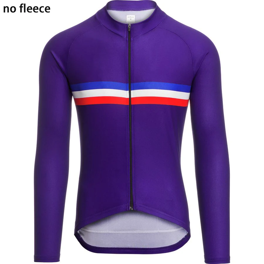 long sleeve Мужская зимняя одежда из флиса с длинным рукавом и без флиса, одежда для велоспорта красного, черного, синего, оранжевого, серого цвета - Цвет: long sleeve