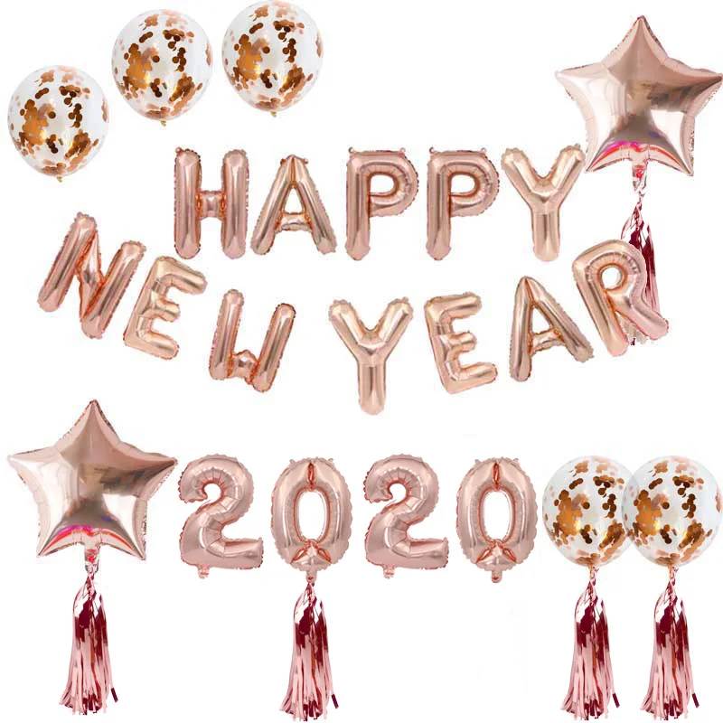 HNY Set 4 Рождественские украшения для дома счастливый год вечерние украшения черный баннер для фотокабинки рамка реквизит Navidad Nordica - Цвет: HNY Set 4