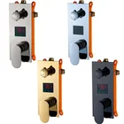 Хромированный Светодиодный смеситель для душа с цифровым дисплеем, кран с светодиодный-дисплеем, 23 каналов, аксессуар для душа