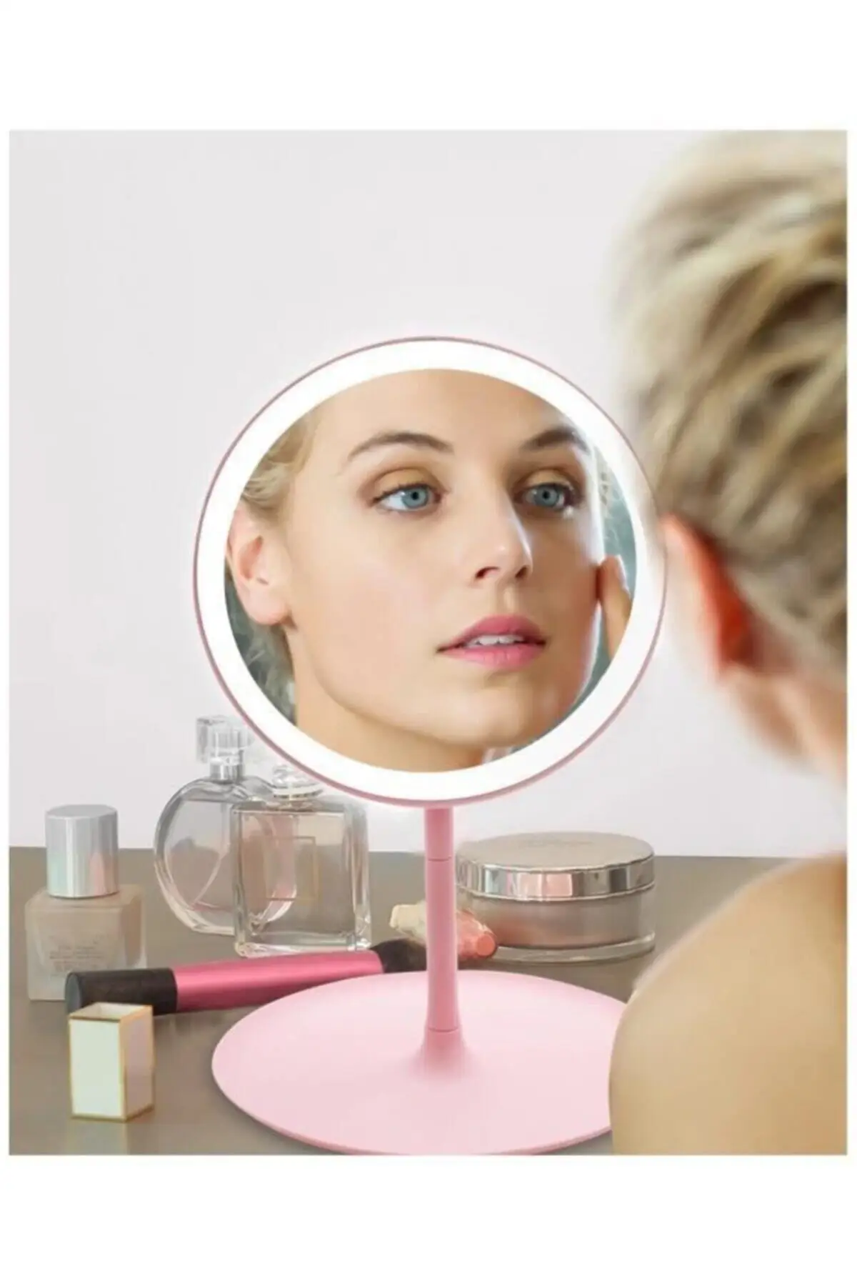 

Depoma Touch Led Lighted Usb Li Round Table Top Makeup Mirror