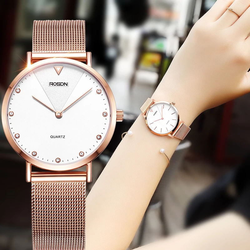 Couple s Watches ROSDN Luxury Brand Japan MIYOTA Quartz Movement Women s Watch Waterproof Sapphire 7mm Ultra-thin Clock R3232W
