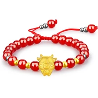 new sha jin fu bull bracelet zodiac bull bracelet imitation 3d hard gold color preservation imitation 999 gold garnet bracelet