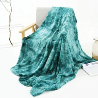 green air conditioning blanket bay window blanket shaggy super soft faux fur velvet plush bedding sheet double layer bedspread