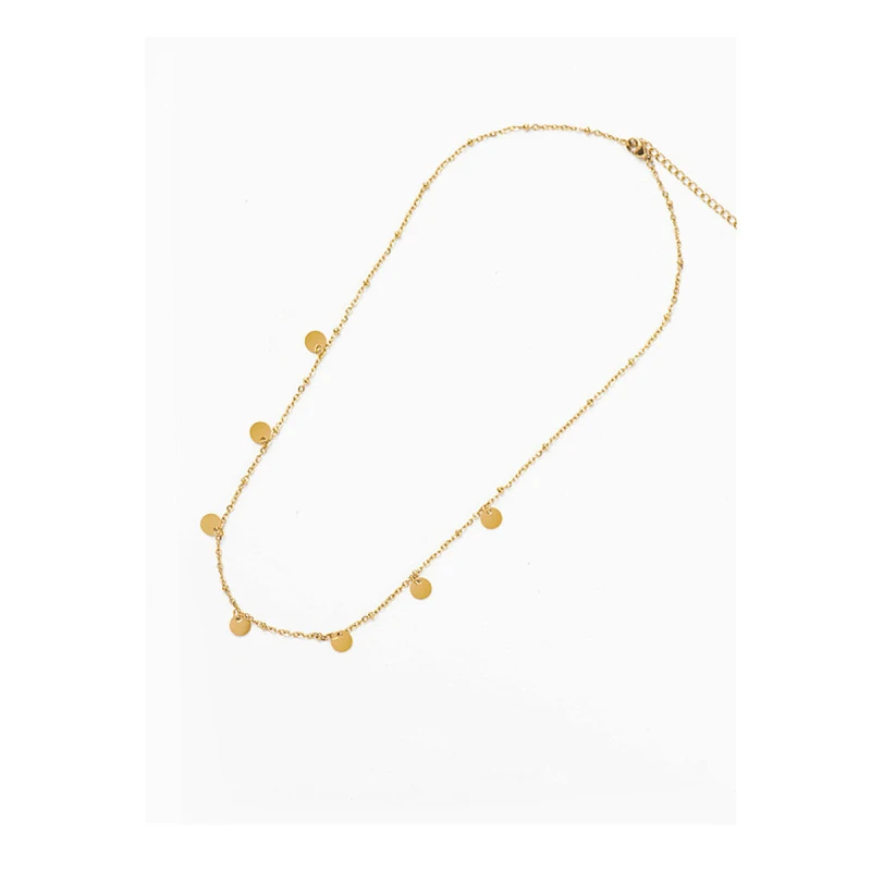 

TOSAKO Stainless Steel Chain Necklace Gold Color Ginkgo Leaf Sweater Chain Trend