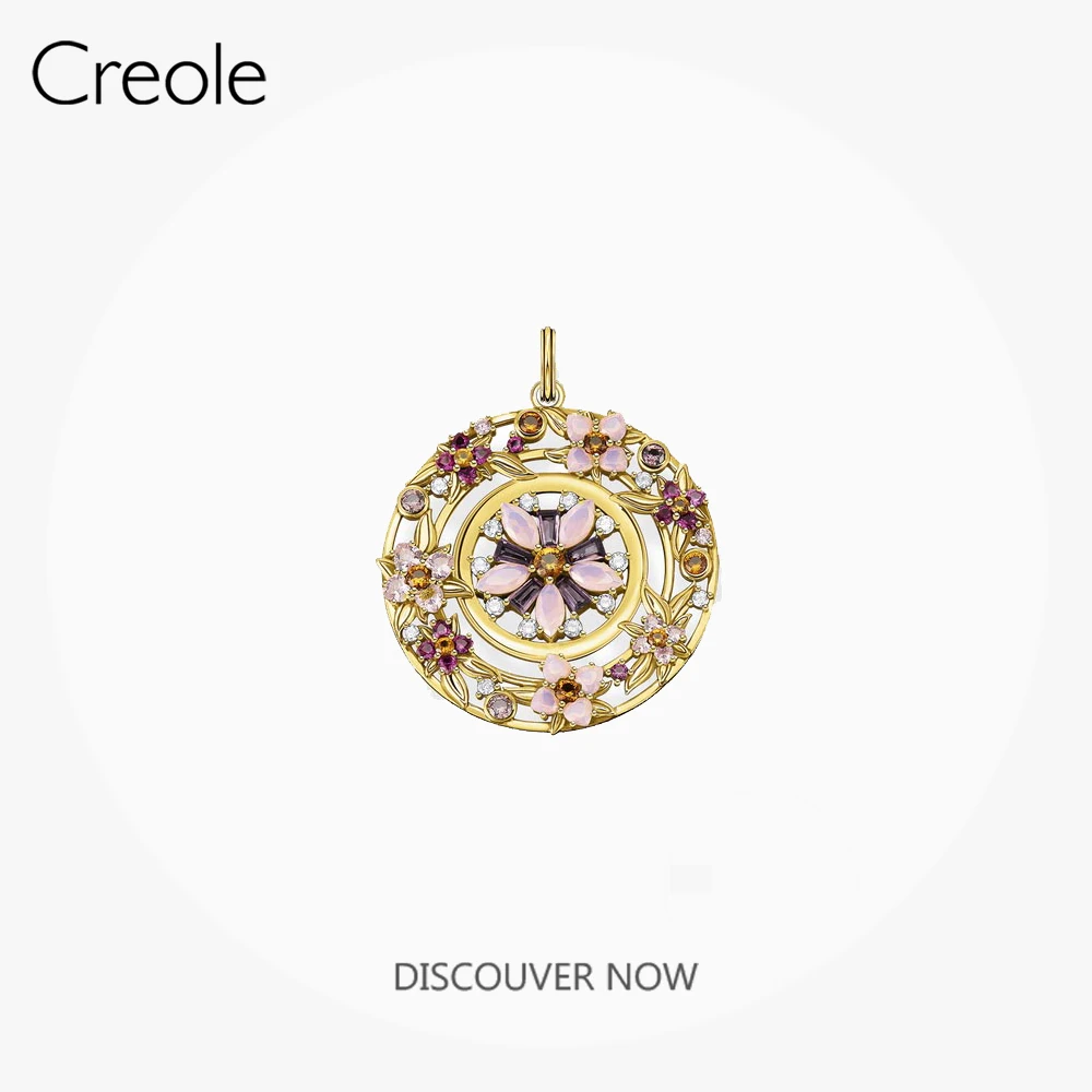 Подвеска венок амулет цветы золотого цвета из стерлингового серебра 925 пробы