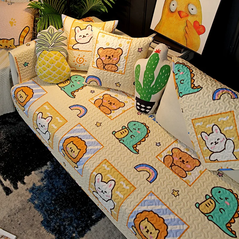 Sofa Towel Cushion Couch Cover Embroidery Four Season Universal Slipcover White Non-slip Cloth Covers Seat for Living Room | Дом и сад