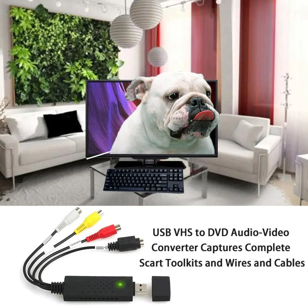 

USB2.0 VHS To DVD Converter Convert Analog Video To Digital Format Audio Video DVD VHS Record Capture Card quality PC adapter