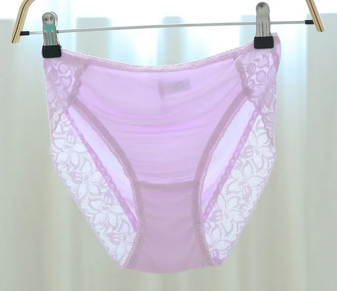4 шт./упаковка женские кружевные трусы из натурального шелка | Женская одежда