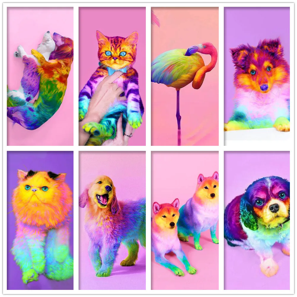 Алмазная живопись животное кошка и собака хобби 5d алмазная вышивка сделай сам