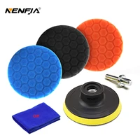 3pcs hexagonal polished pad set sponge disc buffing sponge waxing polishing pad kit set for car polisher buffer 3456inches