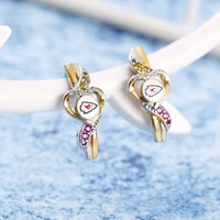 dainty enamel stud earrings special creative geometric heart jewelry for women fashion wedding party new year gift free delivery