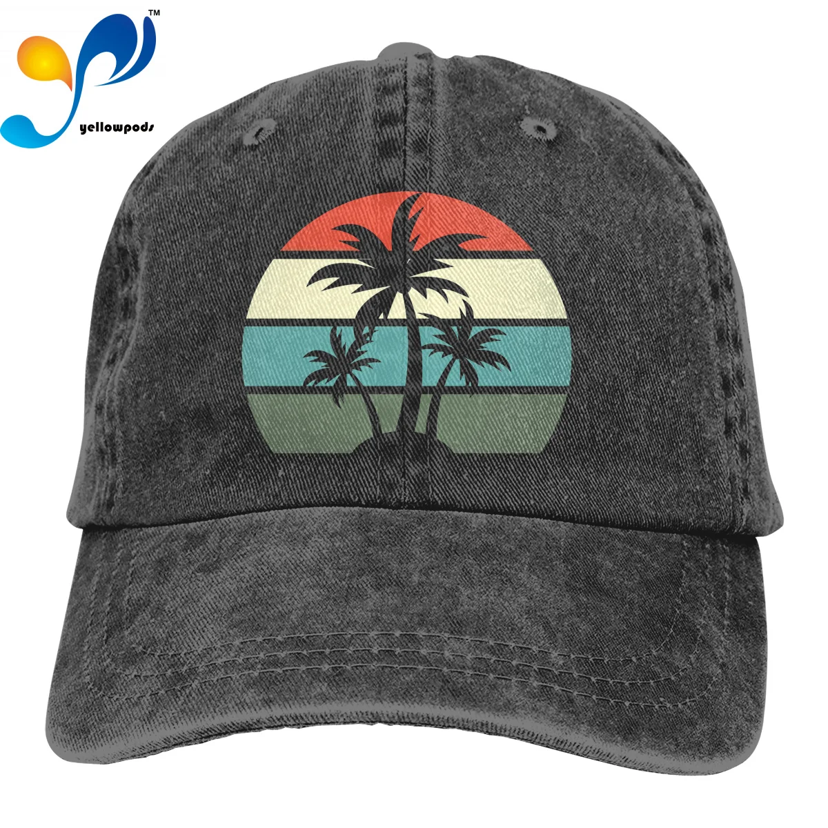 

Винтажная Гавайская Кепка от солнца, песка, пальмы, Пляжная спортивная бейсболка для улицы, регулируемые мужские и женские кепки, модная кеп...