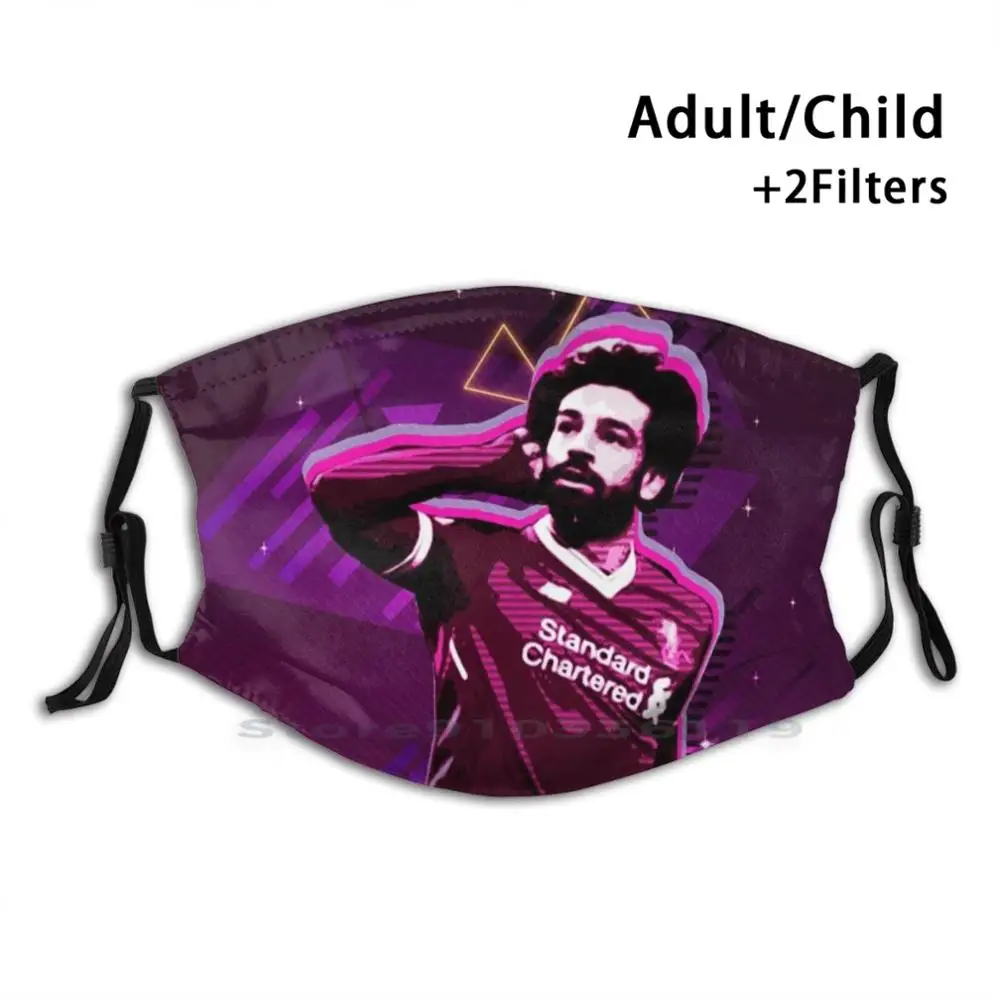 

Многоразовая маска для лица Salah с фильтрами, детская маска Salah Mo Salah Мохамеда Salah