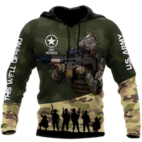 us army veteran 3d printed hoodie soldier camo autumn pullover sweatshirt tracksuit 3d print menwomen casual zipper hooded