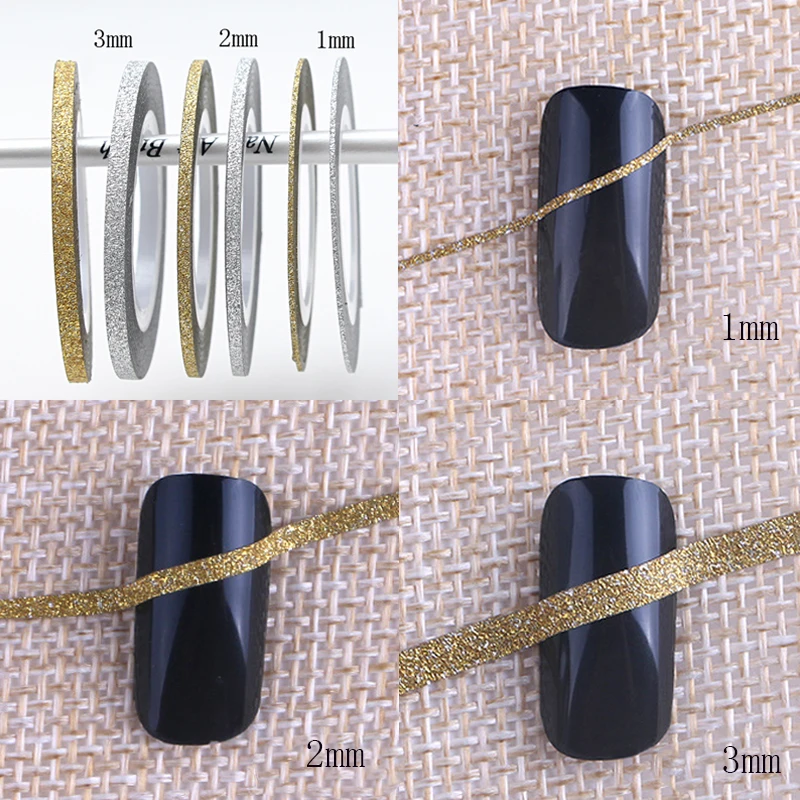 Лента для снятия изоляции дизайна ногтей Блестящий золотистый Серебристый 1