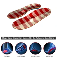 red grid versatile flat foot pain heel orthopedic pad full padded plantar fasciitis metatarsal arch support orthopedic