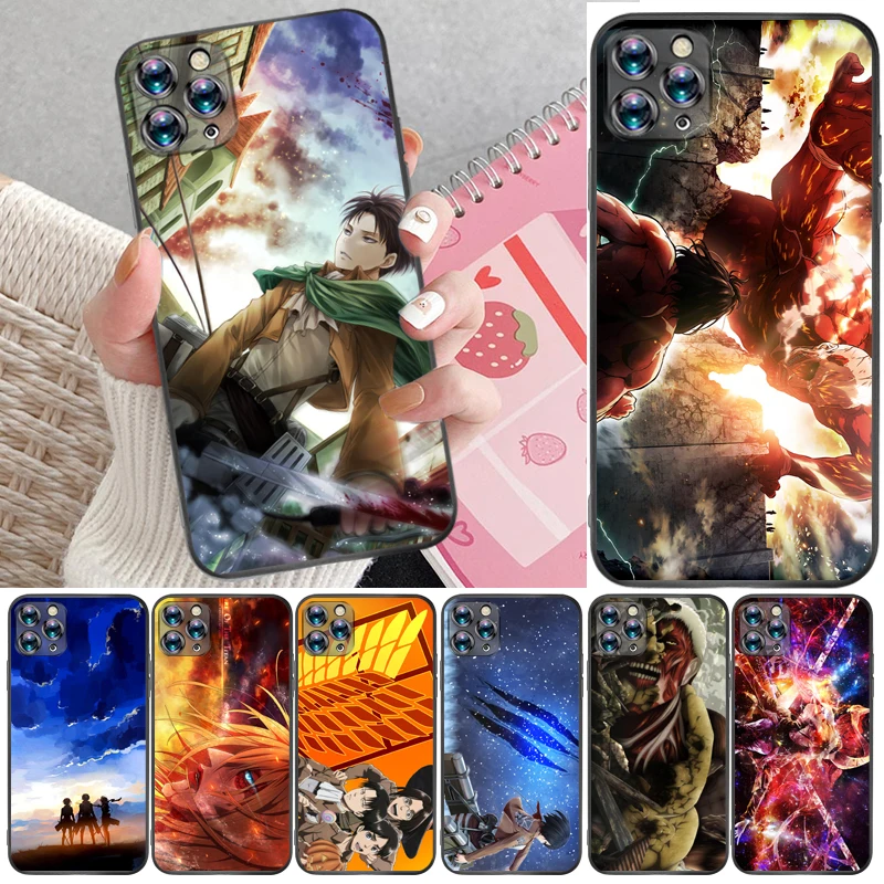 

Attack On Titan Armin Arlert Levi Eren Jager Mikasa Ackerman Phone Case For iPhone XR XS Max Back Cover Cases Funda