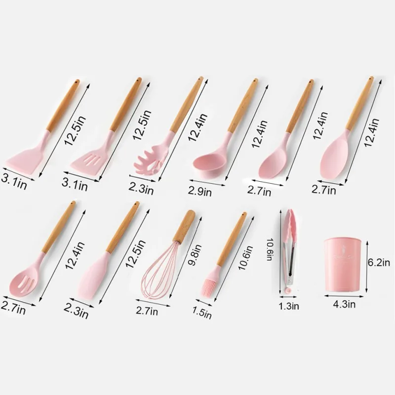 

11PCS Cooking Utensils Set Non-stick Spatula Shovel Wooden Handle Cooking Tools Set With Storage Box Kitchen Tool Accessories 1
