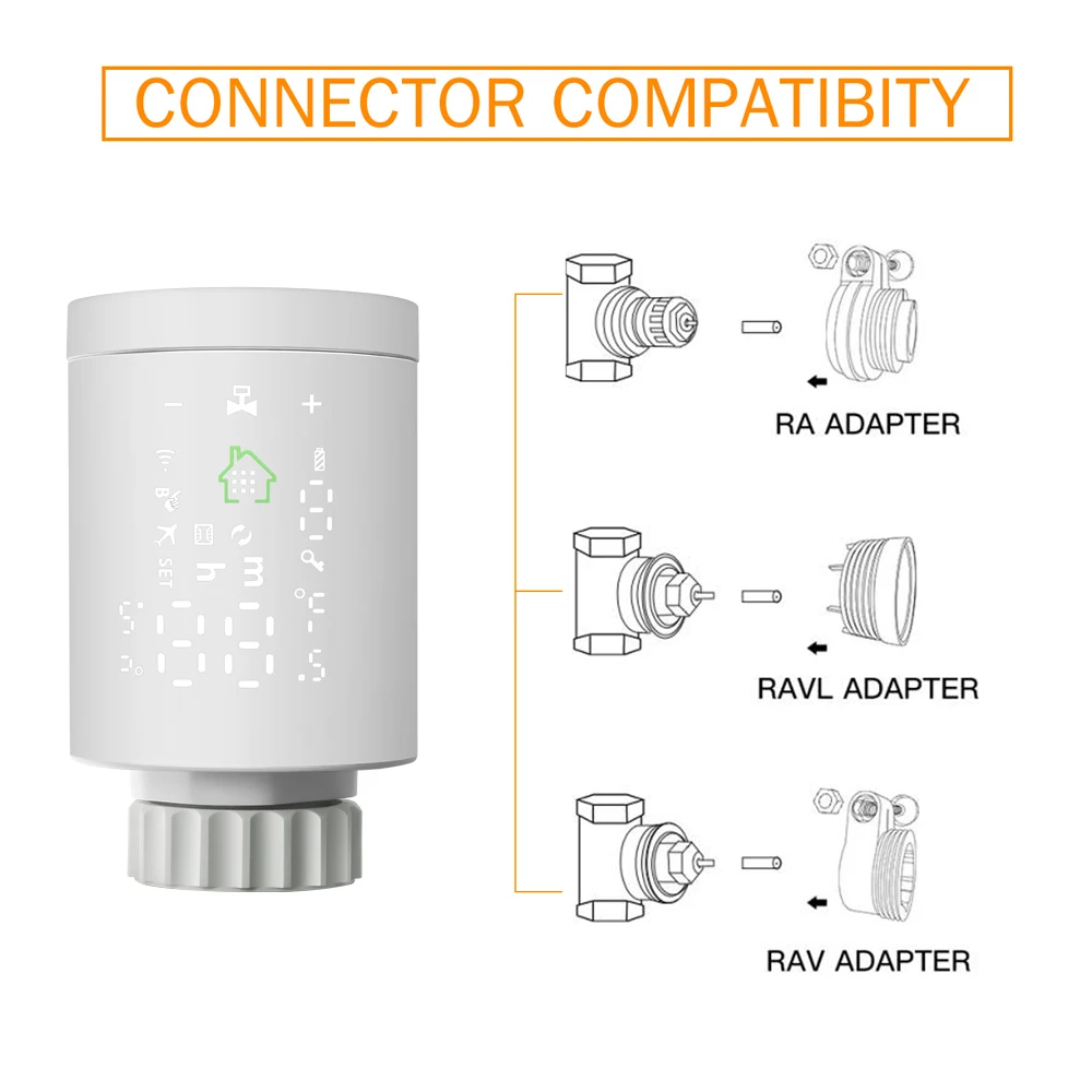 

Tuya ZigBee3.0 Thermostatic Radiator Actuator Thermostat Heater Temperature Controller Programmable Works With Alexa Google Home
