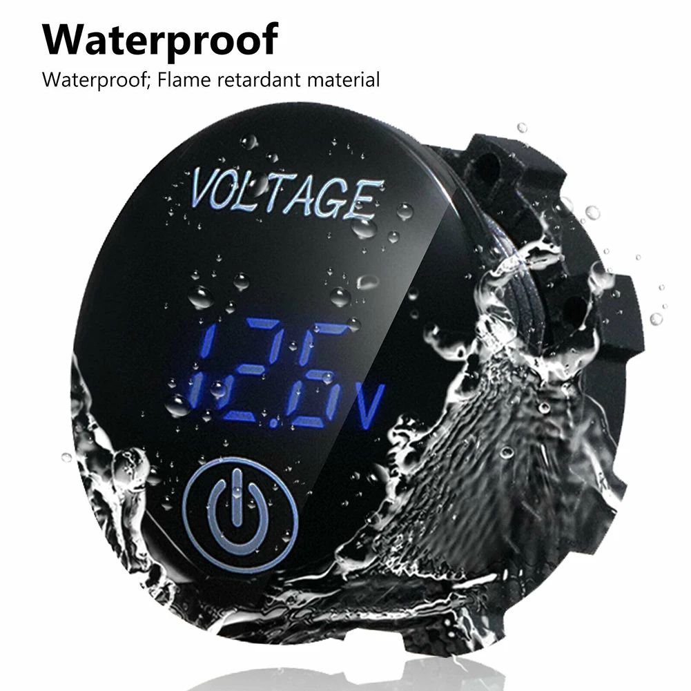

LED Voltmeter Marine Motorcycle Car Plastic 12V-24V 37x17mm Battery Fuel
