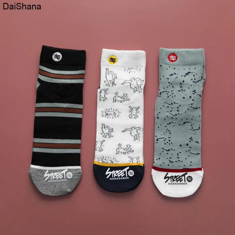 3 пары/Лот, новые модные носки унисекс, женские носки, удобные и дышащие уличные модные носки в стиле Харадзюку, женские модные носки