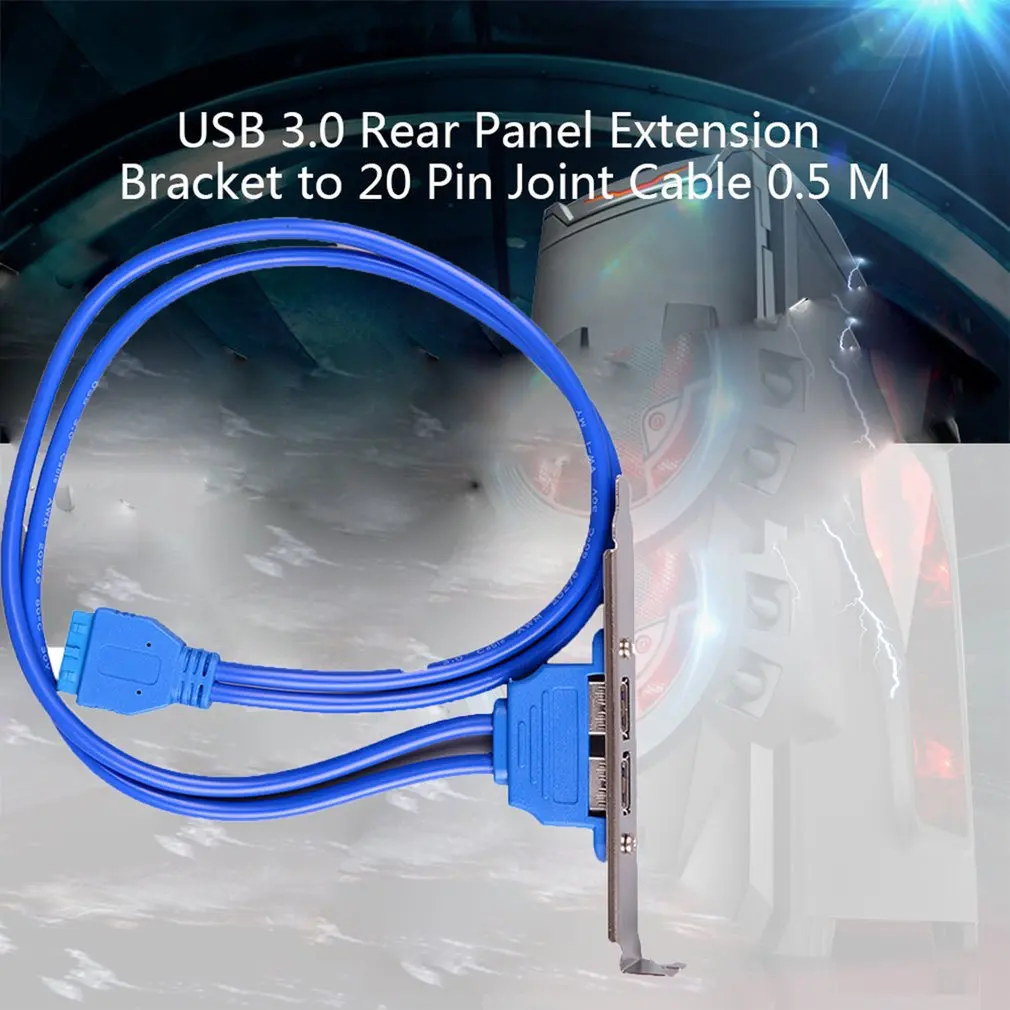 

High Speed USB 3.0 Back Panel Expansion Bracket to 20-Pin Header Cable (2-Port) Motherboard FOR PC