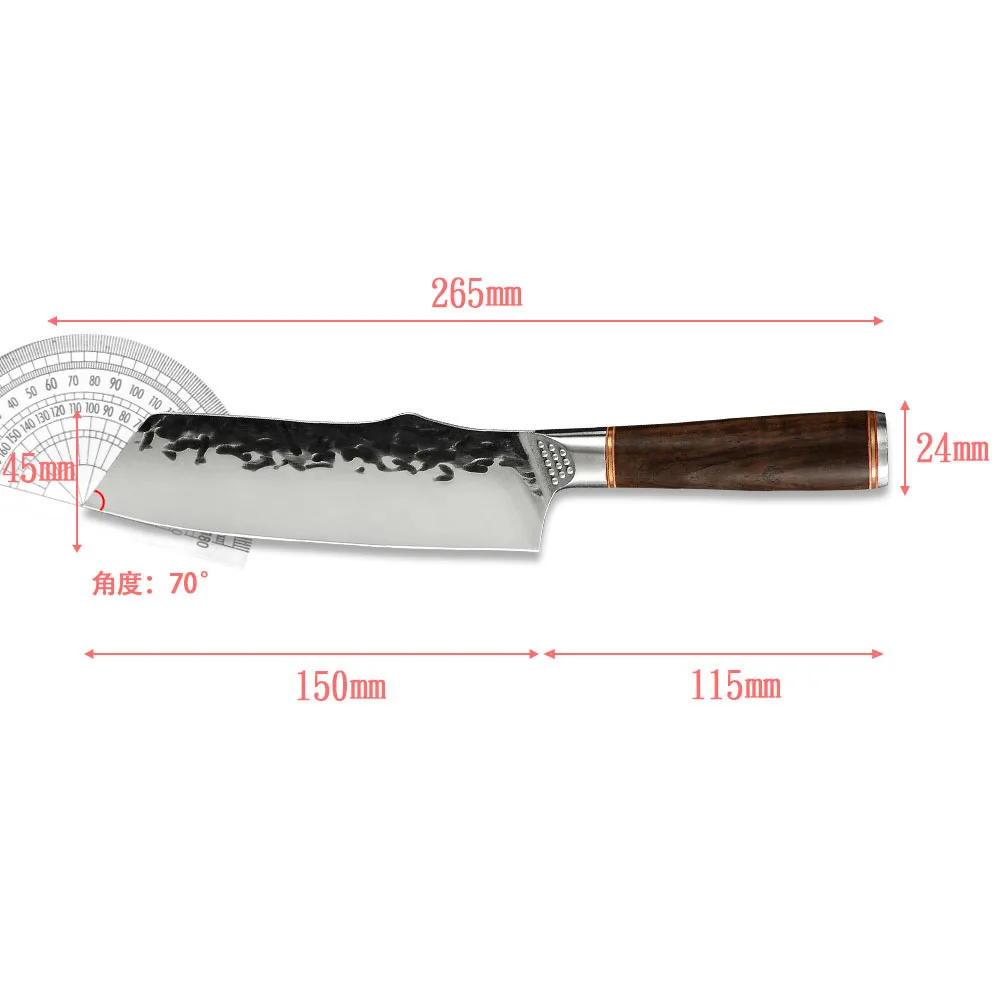 

6.5 Inch Forged Hammer Chef's Knife Ebony Handle Kitchen Knife Cooking Knife Kitchen Accessories Tools